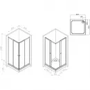 Душевой уголок Am.Pm Sunny W87G-403-9090-MT 88,3x88,3 см, профиль матовый хром, стекло прозрачное