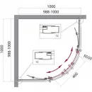 Душевой уголок 100x100 см BelBagno Uno UNO-195-R-2-100-C-Cr прозрачное