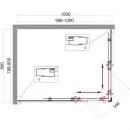 Душевой уголок 100x80 см BelBagno Uno UNO-195-AH-2-100/80-P-Cr текстурное стекло