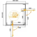 Душевой уголок 80-90x80-90 см Cezares SLIDER-A-2-80/90-C-NERO прозрачное
