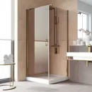 Душевой уголок Vegas Glass EP-Fis LUX 90*100 05 05 L 90x100 см L, профиль бронза, стекло бронза