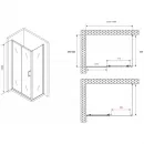 Душевой уголок 140x60 см Abber Schwarzer Diamant AG30140B5-S60B5 прозрачное