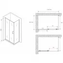 Душевой уголок 140x100 см Abber Schwarzer Diamant AG30140B5-S100B5 прозрачное