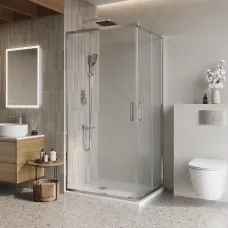 Душевой уголок BelBagno Luce LUCE-AH-2-100/80-C-Cr 100x80 см, профиль хром, стекло прозрачное