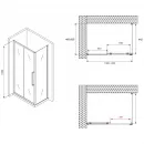 Душевой уголок 140x50 см Abber Schwarzer Diamant AG30140BH-S50B прозрачное