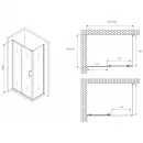 Душевой уголок 140x70 см Abber Schwarzer Diamant AG30140B5-S70B5 прозрачное