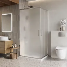 Душевой уголок BelBagno Luce LUCE-AH-2-100/80-P-Cr 100x80 см, профиль хром, стекло текстурное