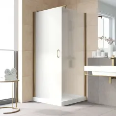 Душевой уголок Vegas Glass EP-Fis LUX 90*100 05 10 L 90x100 см L, профиль бронза, стекло сатин