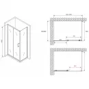 Душевой уголок 150x60 см Abber Schwarzer Diamant AG30150B5-S60B5 прозрачное