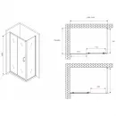 Душевой уголок 140x80 см Abber Schwarzer Diamant AG30140B5-S80B5 прозрачное