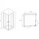 Душевой уголок 90x90 см Abber Schwarzer Diamant AG020905 прозрачное
