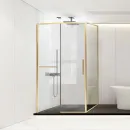 Душевой уголок Vincea Slim Soft VSR-1SS1011CLG 110x100 см, профиль золотой матовый, стекло прозрачное