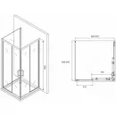 Душевой уголок 90x90 см Abber Schwarzer Diamant AG02090B-S90B прозрачное