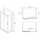 Душевой уголок 160x100 см Abber Schwarzer Diamant AG30160B-S100B-S100B прозрачное