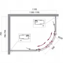 Душевой уголок 119,5x79,5 см BelBagno Uno UNO-195-RH-2-120/80-C-Cr прозрачное