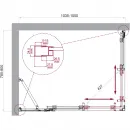 Душевой уголок BelBagno Luce LUCE-AH-21-105/80-C-Cr 105x80 см, профиль хром, стекло прозрачное