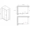 Душевой уголок 150x100 см Abber Schwarzer Diamant AG30150B5-S100B5 прозрачное