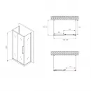Душевой уголок 150x70 см Abber Schwarzer Diamant AG30150BMH-S70BM-S70BM матовое