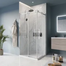 Душевой уголок BelBagno Marino MARINO-AH-2-100/80-C-CR 100x80 см, профиль хром, стекло прозрачное