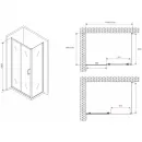 Душевой уголок 150x70 см Abber Schwarzer Diamant AG30150B5-S70B5 прозрачное