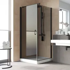 Душевой уголок Vegas Glass EP-Fis LUX 90*120 02M 07 L 90x120 см L, профиль черный матовый, стекло графитовое