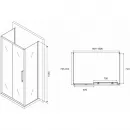 Душевой уголок 150x80 см Abber Schwarzer Diamant AG30150H-S80-S80 прозрачное