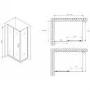 Душевой уголок 150x80 см Abber Schwarzer Diamant AG30150B5-S80B5 прозрачное