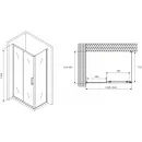 Душевой уголок 150x85 см Abber Schwarzer Diamant AG30150B-S85B прозрачное