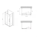 Душевой уголок 150x90 см Abber Schwarzer Diamant AG30150BMH-S90BM-S90BM матовое