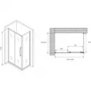 Душевой уголок 150x90 см Abber Schwarzer Diamant AG30150H-S90 прозрачное