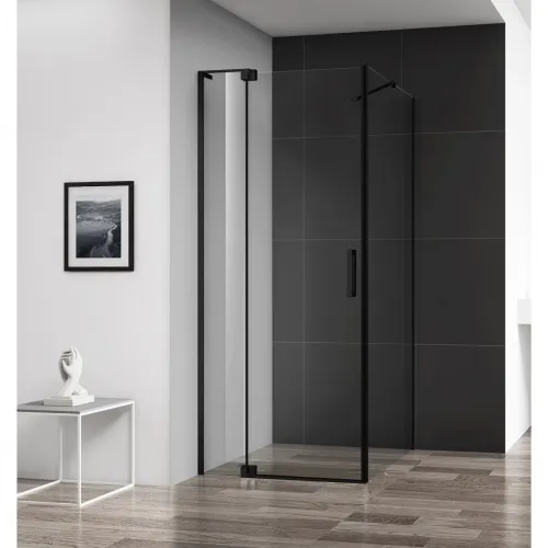 Душевой уголок 100-110x99,5 см Cezares SLIDER-AH-1-100-100/110-C-NERO прозрачное
