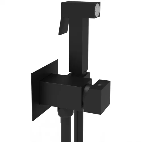 Гигиенический душ Paffoni Tweet Square Mix ZDUP112NO со смесителем, черный матовый
