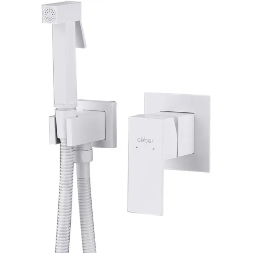 Гигиенический душ Abber Daheim AF8225W со смесителем, белый матовый