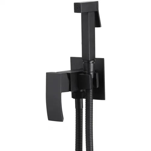 Гигиенический душ Abber Wasserfall AF8625B со смесителем, черный матовый