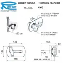 Гигиенический душ Remer Minimal N60NO со смесителем, черный матовый