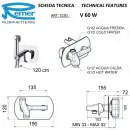 Гигиенический душ Remer Vanity V60W со смесителем, хром