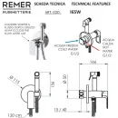 Гигиенический душ Remer Infinity I65WDO со смесителем, золотой
