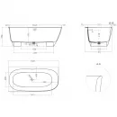 Ванна из литьевого мрамора Salini S-Stone Sofia Corner 102525MF 170x85 см L, покраска по RAL матовый полностью