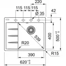 Кухонная мойка Fragranit Franke Centro CNG 611/211-62 TL серый камень 114.0639.709