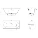 Ванна из литьевого мрамора Salini S-Sense Ornella Axis Kit 103513G 170,5x75,5 см, белый глянец