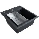 Кухонная мойка Paulmark Stepia PM114651-AN+A375-BS 46x51 см, антрацит