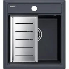 Кухонная мойка Paulmark Stepia PM114651-AN+A375-BS 46x51 см, антрацит