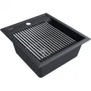 Кухонная мойка Paulmark Stepia PM114651-AN+R375-BS 46x51 см, антрацит