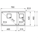 Кухонная мойка Fragranit Franke Kubus 2 KNG 120 миндаль 125.0528.637