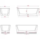 Ванна из литьевого мрамора Artceram Square ACW004 38 blu avio 180x80 см, отдельностоящая, голубой