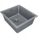 Кухонная мойка Paulmark Lumi LU41-GRM 41x46 см, серый металлик