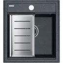 Кухонная мойка Paulmark Stepia PM114651-DG+A375-BS 46x51 см, графит