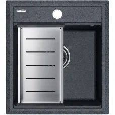 Кухонная мойка Paulmark Stepia PM114651-DG+A375-BS 46x51 см, графит
