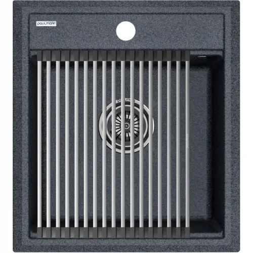 Кухонная мойка Paulmark Stepia PM114651-DG+R375-BS 46x51 см, графит