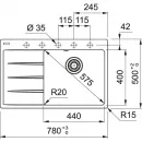 Кухонная мойка Fragranit Franke Centro CNG 611/211-78 TL оникс 114.0639.724